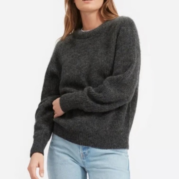 Everlane Alpaca Crew Sweater Size Small In Gray - Picture 2 of 13